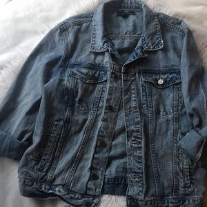Men's distressed denim jacket